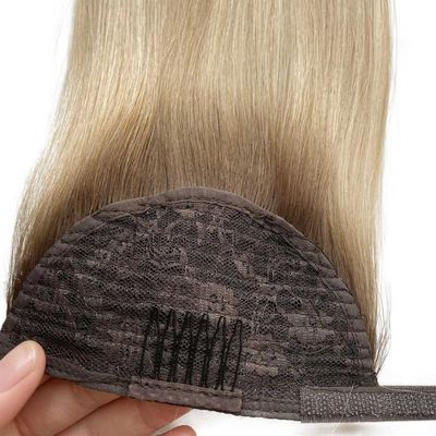 Mensenhaar clip in paardenstaart extensies zonder verwerping lange rechte wrap rond