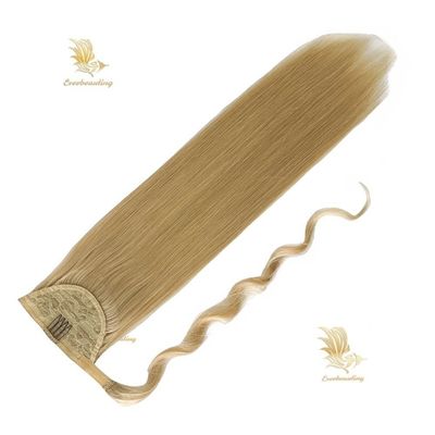 Lange rechte paardenstaart Wrap rond Clip in Hair Extensions Natuurlijke haarstuk Haarstuk