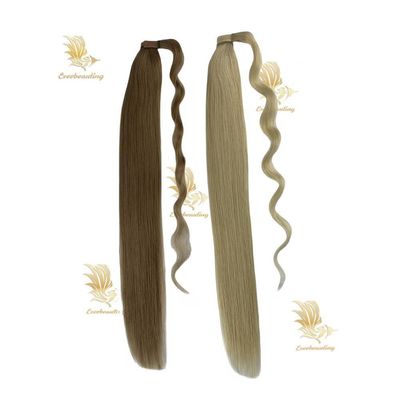 Lange rechte paardenstaart Wrap rond Clip in Hair Extensions Natuurlijke haarstuk Haarstuk