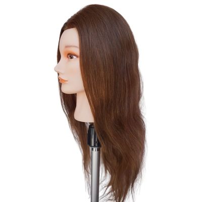 European Face Practice Mannequin hoofd met achterwaarts gericht haar en menselijk haar