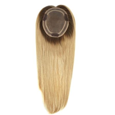 16 inch Russisch Europees Haar Blond Highlight Vrouwen Mono Topper met aanbetaling