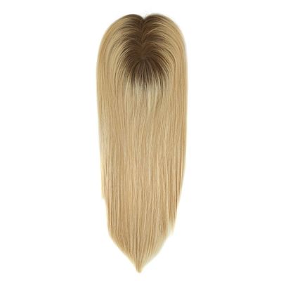 16 inch Russisch Europees Haar Blond Highlight Vrouwen Mono Topper met aanbetaling