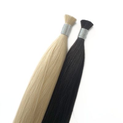 Aanpassing 100g Straight Russisch Lichtkleurig Haar Bulk Package Bruto Gewicht van 0,400kg