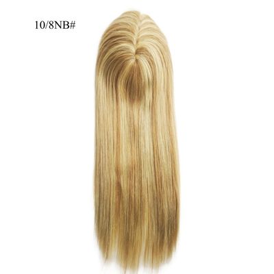 Perfecte voor vrouwen Mono kant basis haarstuk 13 * 17 cm Highlight Bruin menselijk haar toppers