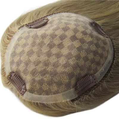 Perfecte voor vrouwen Mono kant basis haarstuk 13 * 17 cm Highlight Bruin menselijk haar toppers