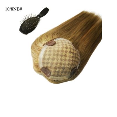 Perfecte voor vrouwen Mono kant basis haarstuk 13 * 17 cm Highlight Bruin menselijk haar toppers
