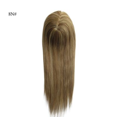 16 inch mono topper handgebonden monofilament menselijk haar stuk met lage verzendkosten
