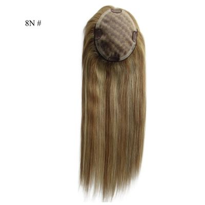 16 inch mono topper handgebonden monofilament menselijk haar stuk met lage verzendkosten