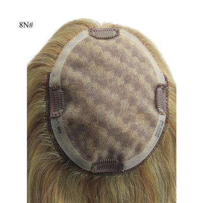 16 inch mono topper handgebonden monofilament menselijk haar stuk met lage verzendkosten