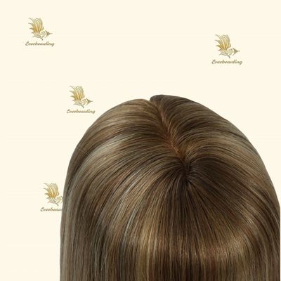 Muti-Color Silk Top Mensenhaar Topper met Bangs Lengte 16 inch
