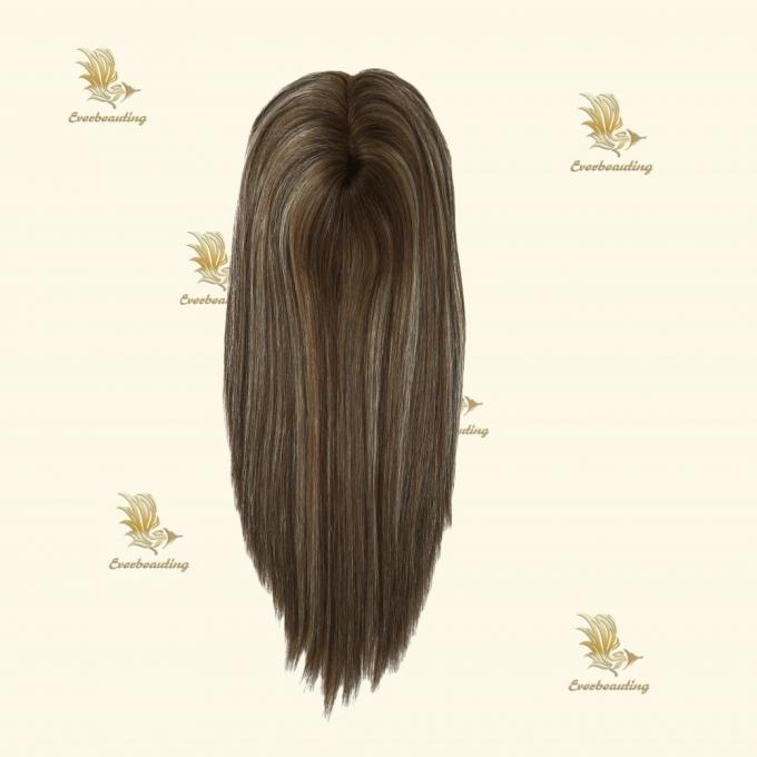 Clip in Hairpiece Monofilament Topper Highlight Hand Tied 3X6.5′ Mono Base Topper